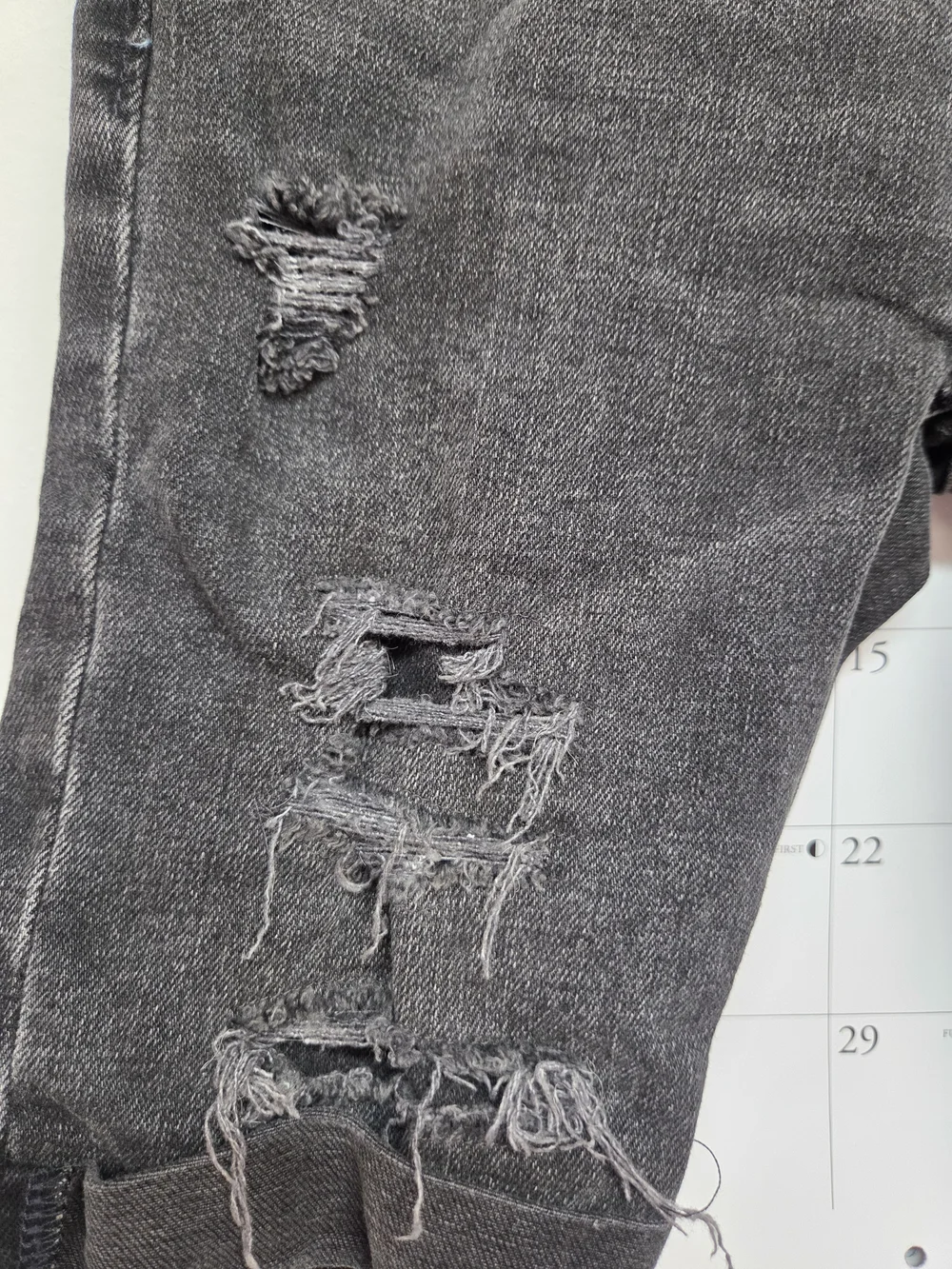 Abercrombie & Fitch Kid's Distressed Charcoal Gray Slim Jeans Shorts